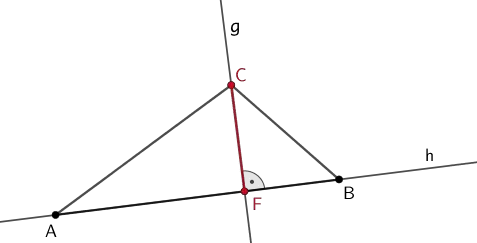 Höhe [CF] im Dreieck ABC