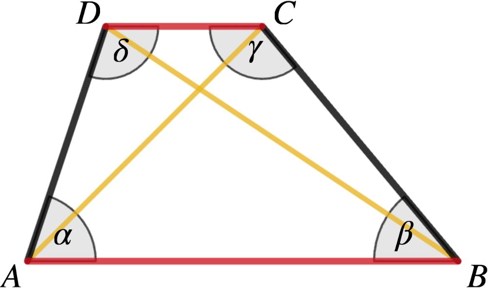 Trapez ABCD mit zueinander parallelen Seiten AB und DC